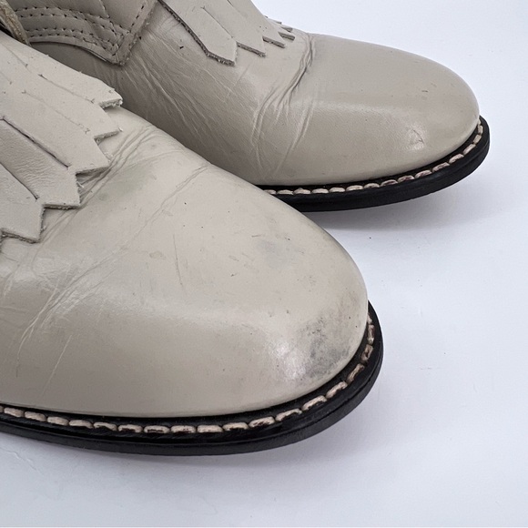 vintage western ropers lace up boots leather fringe size 7.5 - Picture 5 of 11